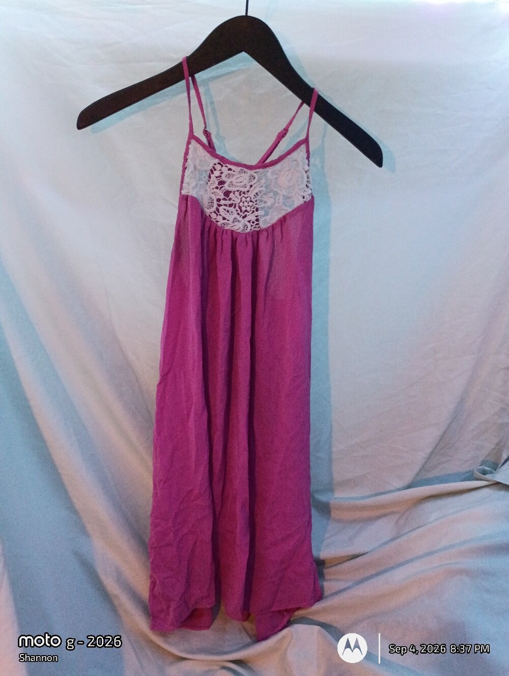 Women's Purple Lace-Trim Nightgown - Brand Not Specified